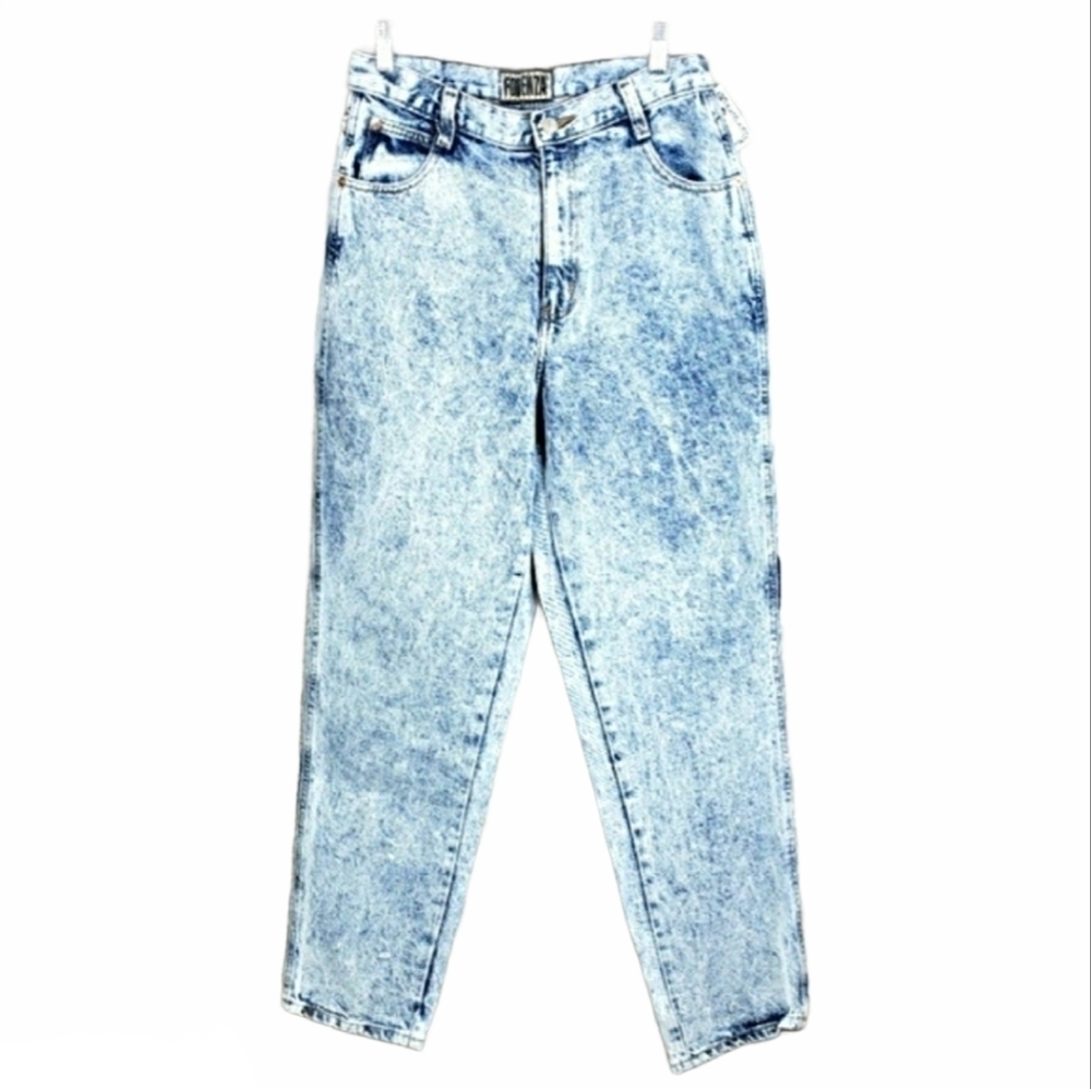 FORENZA Acid Wash High Waist Relaxed Fit Jeans Size 10 Average